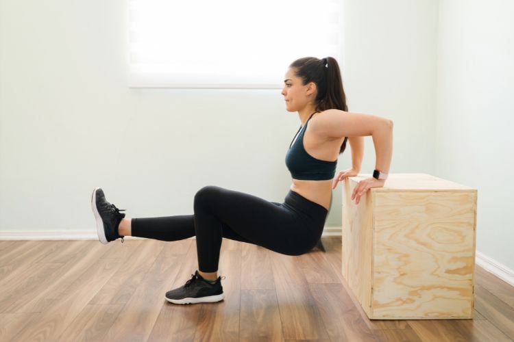 single leg triceps dips