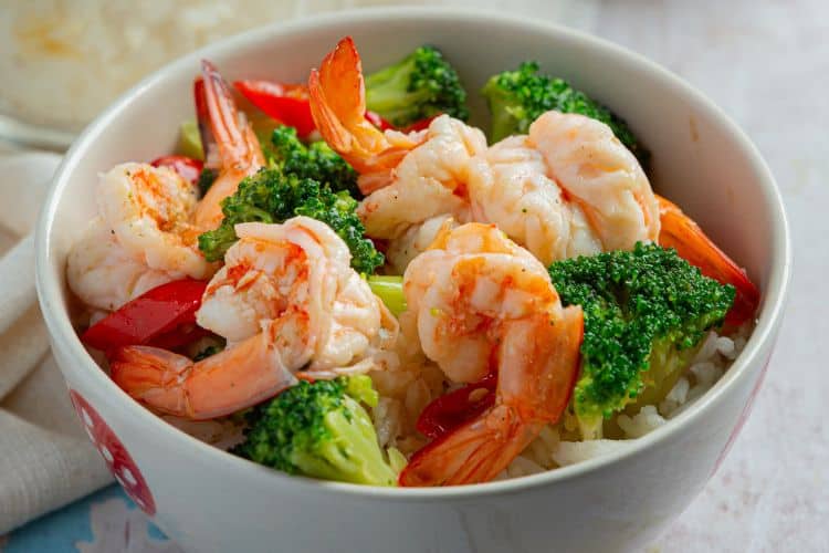 healthy shrimp bowl