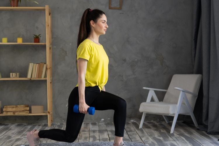 at home hiit workout with dumbbells