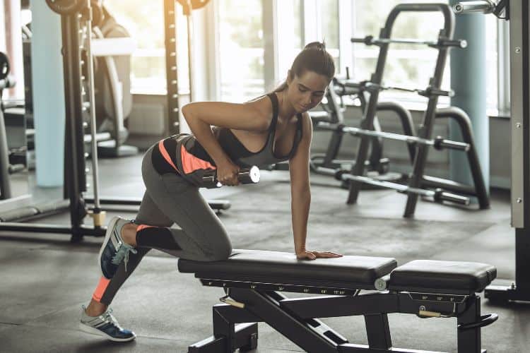 Fitness routine for women 3 day split workout featuring lunges and glute bridges