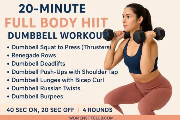 20-Minute Full Body Dumbbell HIIT Workout for Women - Women's Fit Club
