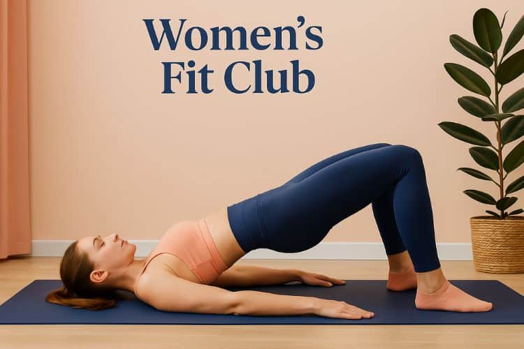 A happy beginner following a 30-minute at-home Pilates workout on a mat.