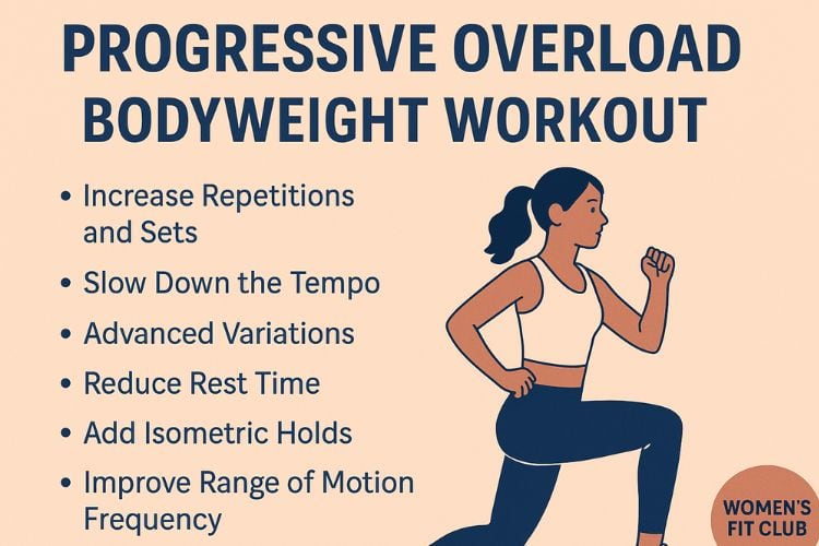 Infographic: 7 methods of bodyweight progressive overload for strength gains