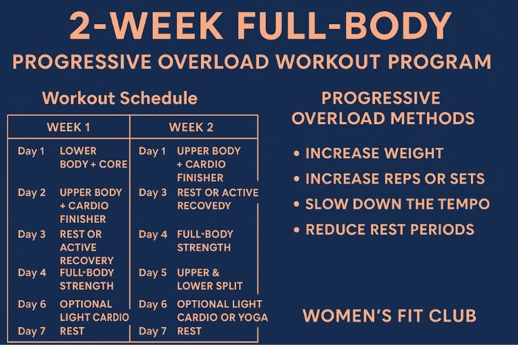 A detailed workout logbook tracking increasing weights and reps, essential for implementing progressive overload workout program.